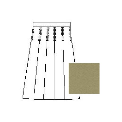 KHAKI BOX PLEAT SKIRT HALF
