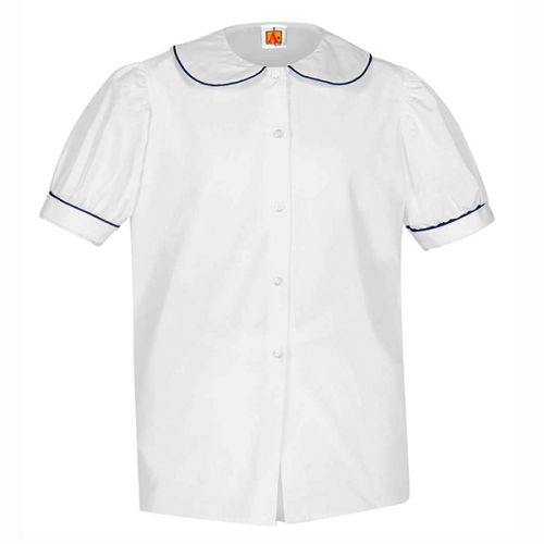 Peter Pan SS White W/Navy Piping