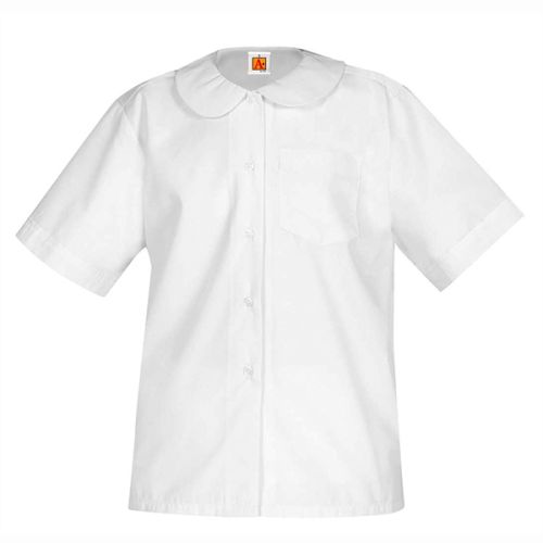 Tulane Girls SS Round Collar Blouse White