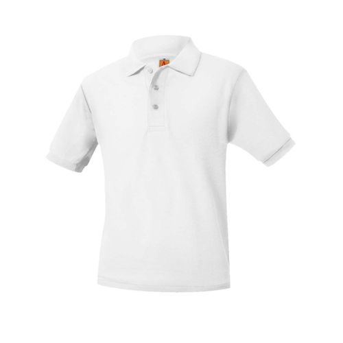 Unisex Pique Short Sleeve Polo White