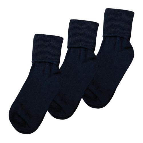 Girls Triple Roll Anklet Navy (3 pack)