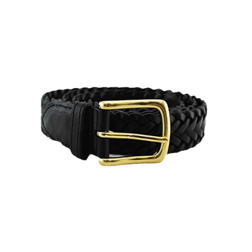 Braided Leather Belt Black