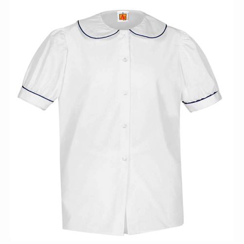 Peter Pan SS White W/Navy Piping