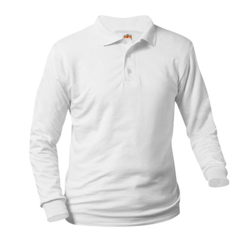 Unisex Jersey Long Sleeve Polo White