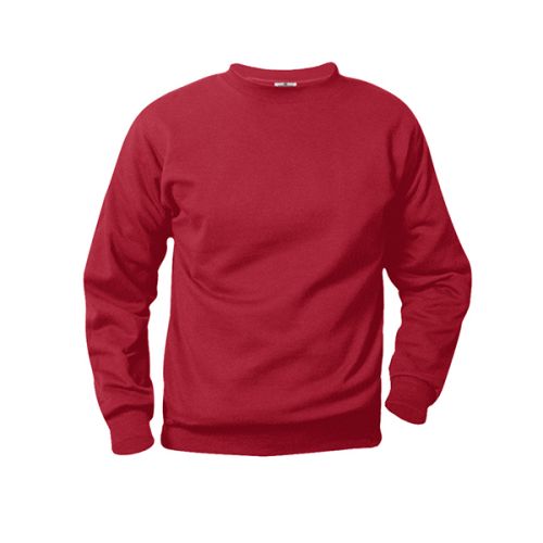 Crew Neck Pullover Sweatshirt Red